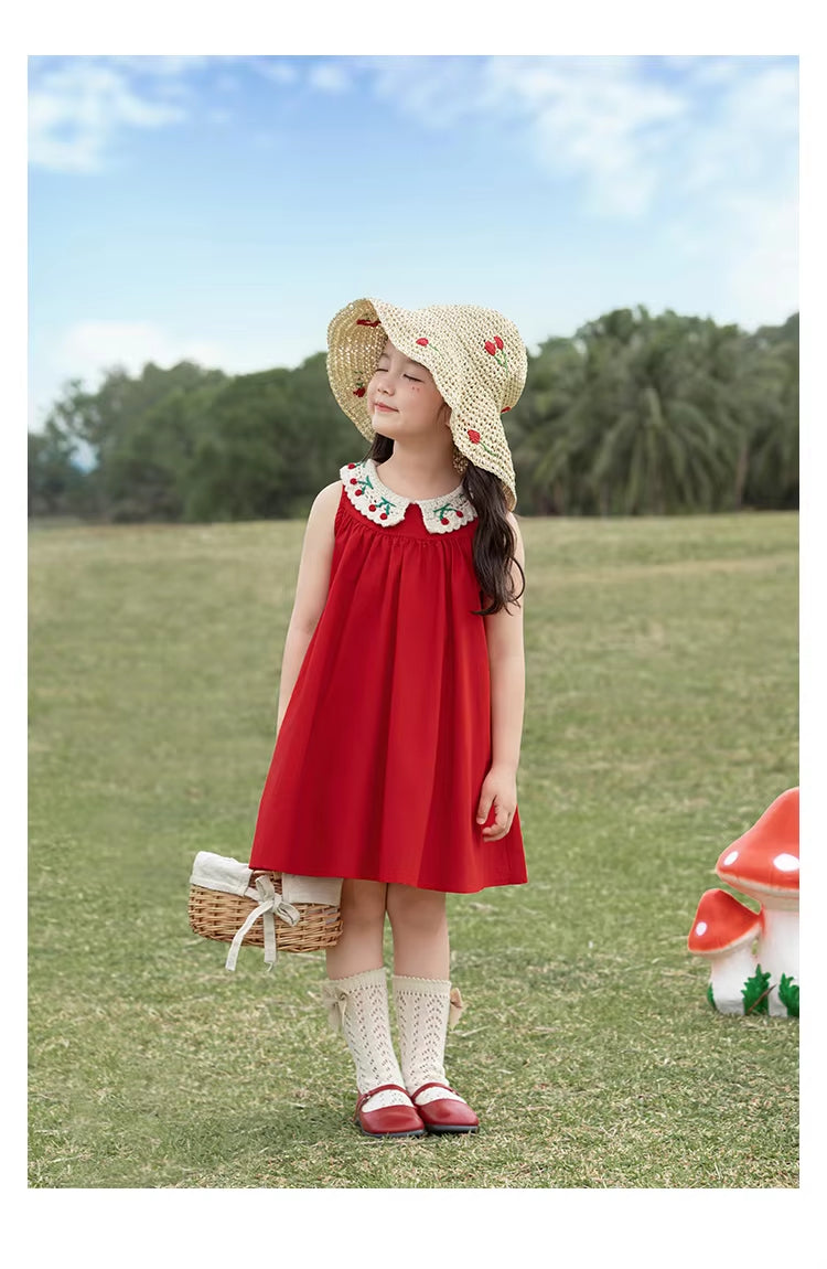 Robe sans manches pour enfants avec un motif cerise
