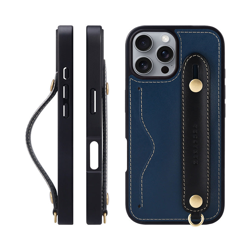 Première couche Cowhide pour les femmes 15Promax Porte-cas de téléphone Lanyard