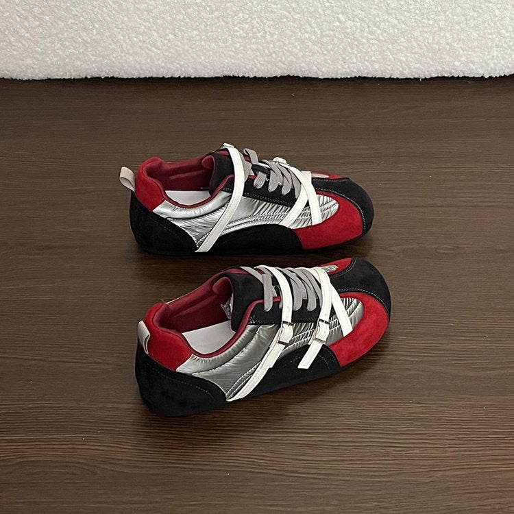 Femmes Retro Color Bloquer des formateurs de talons cachés