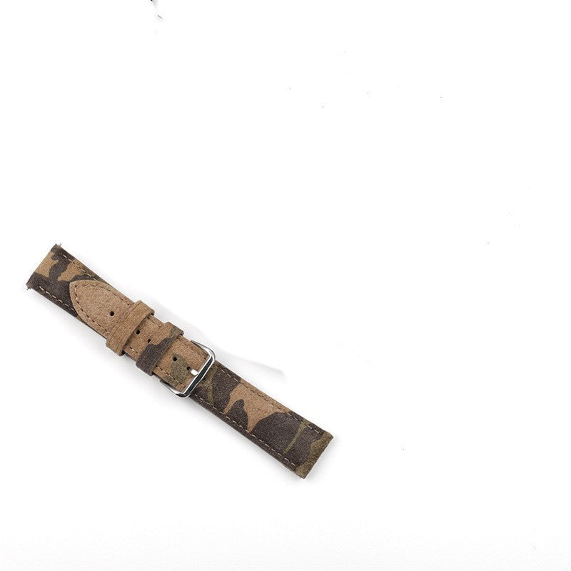 Bracelet de montre en cuir véritable Camouflage créatif et polyvalent