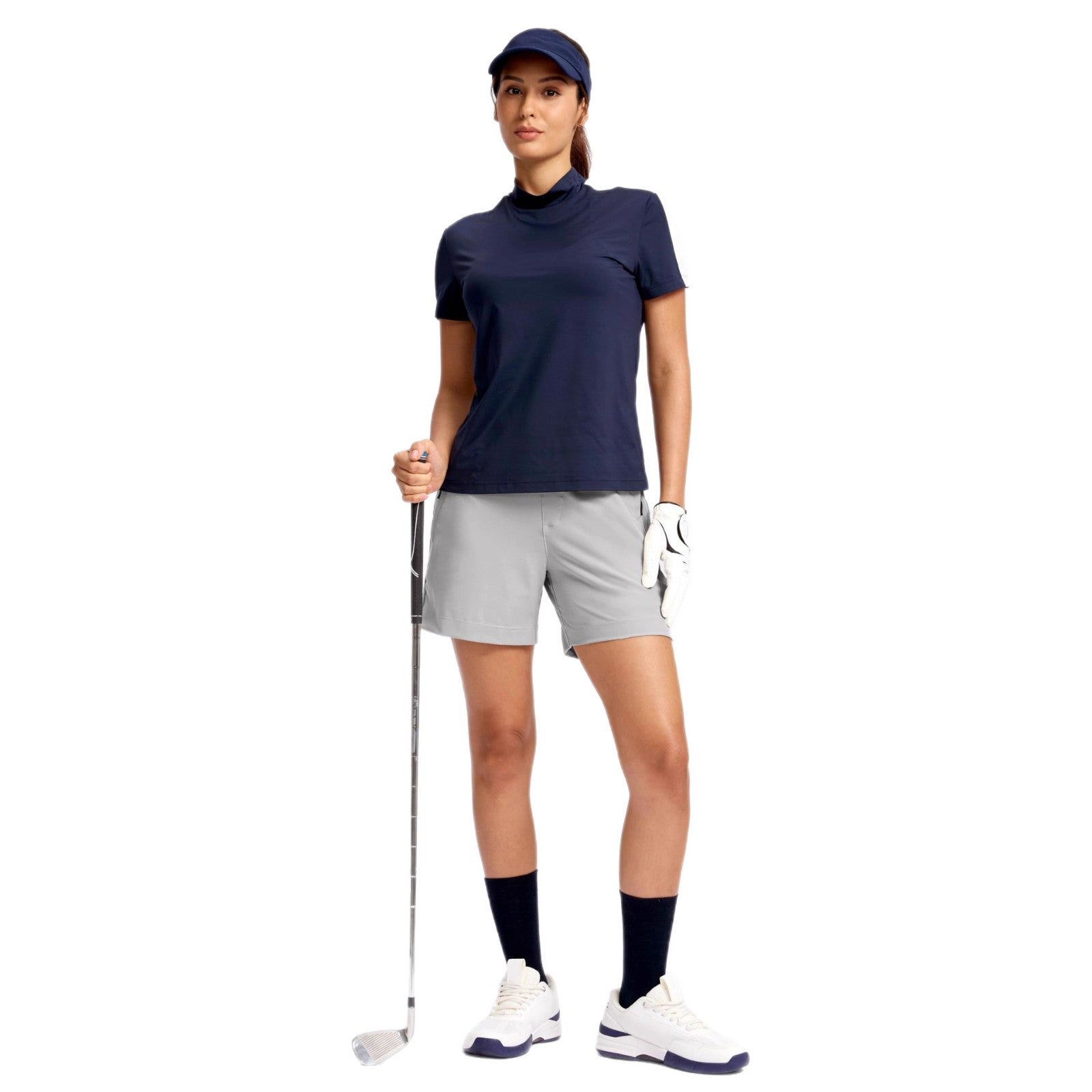 Short de randonnée en plein air pour femmes avec poches zippées Léger Séchage rapide Golf Cas Sports