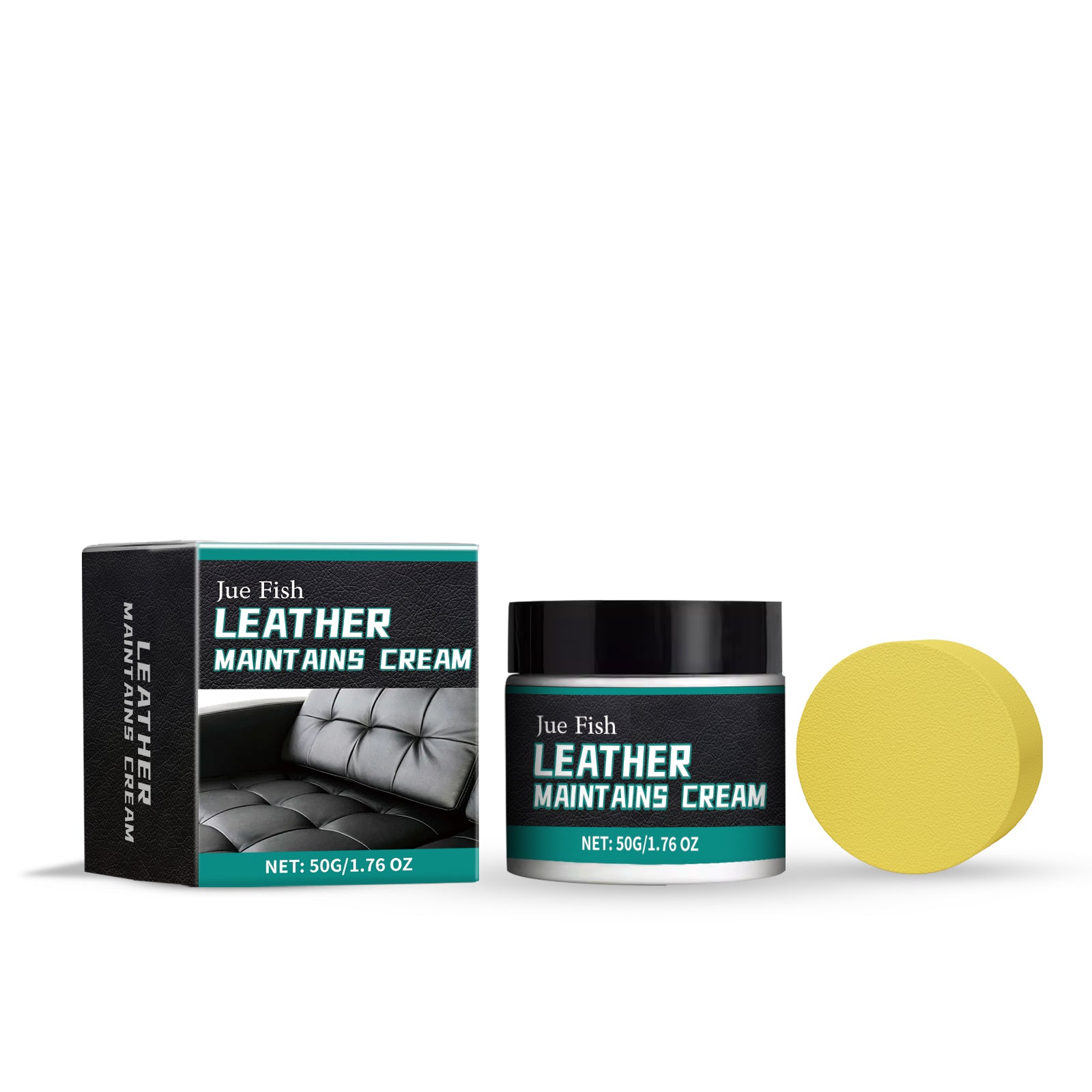 Crème de soins en cuir 50g bouteille-1 éponge1box