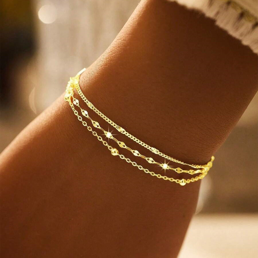 Fashionable Lip-chain Multi-couche Bracelet empilé
