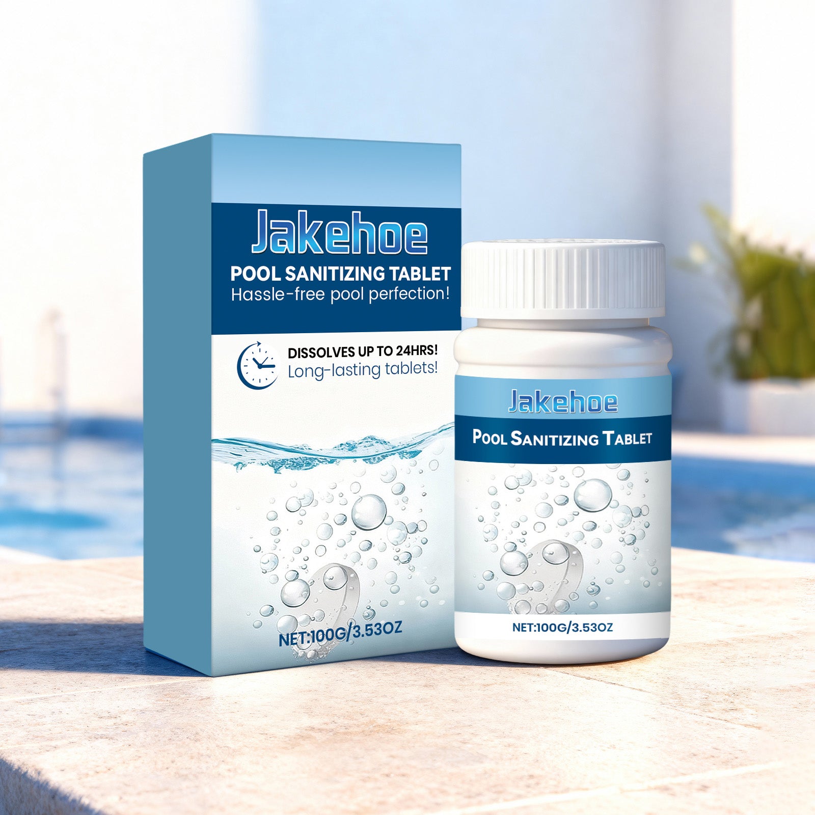 Comprimés de nettoyage de piscine 1 00g-1box
