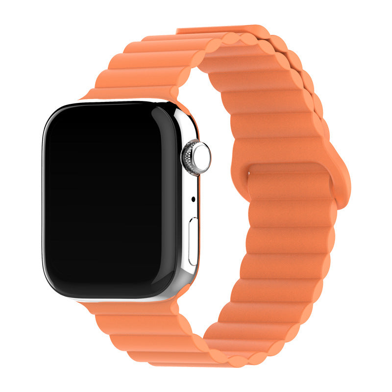 Bracelet de montre à boucle magnétique en silicone bicolore