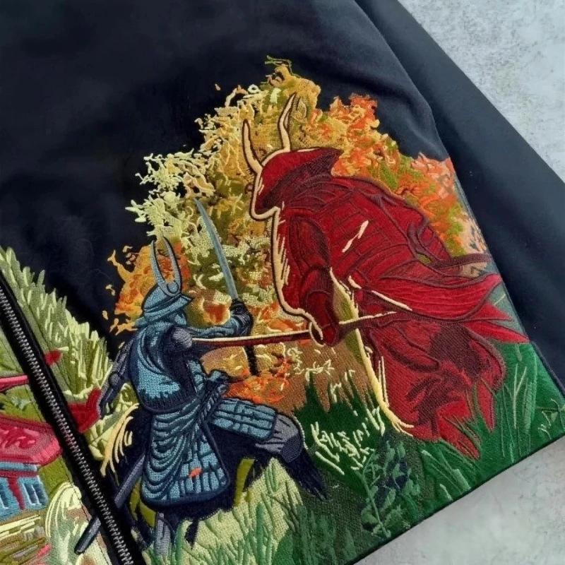 Veste à fermeture éclair brodée robuste