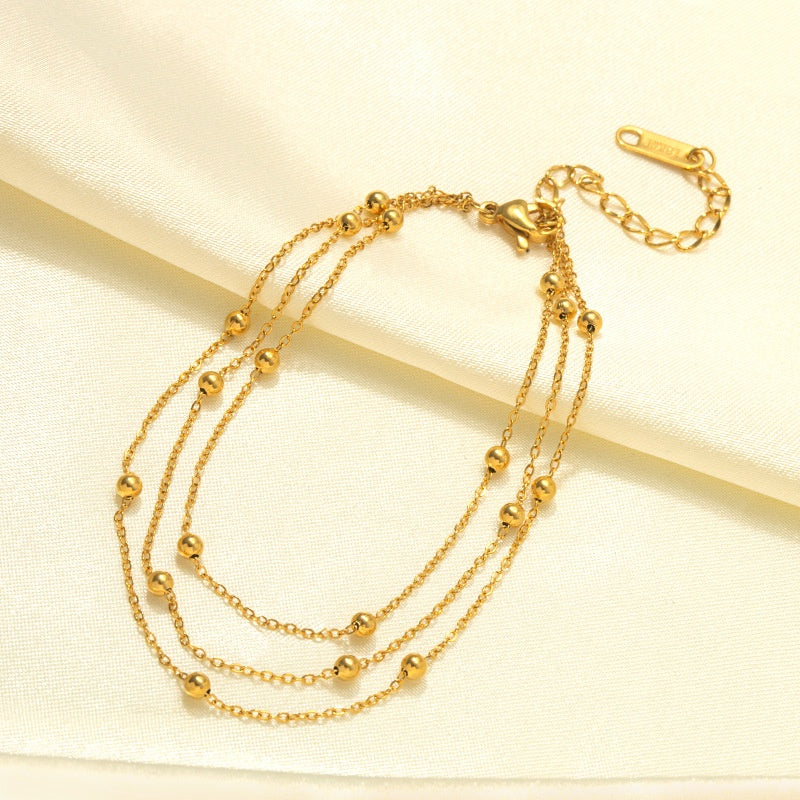Perles métalliques multicouches fashionables et minimalistes