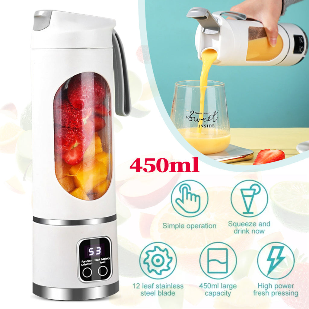 Portable USB Rechargeable Juicer Cup Mélangeur de mélangeur électrique Smoothie Maker 450ml