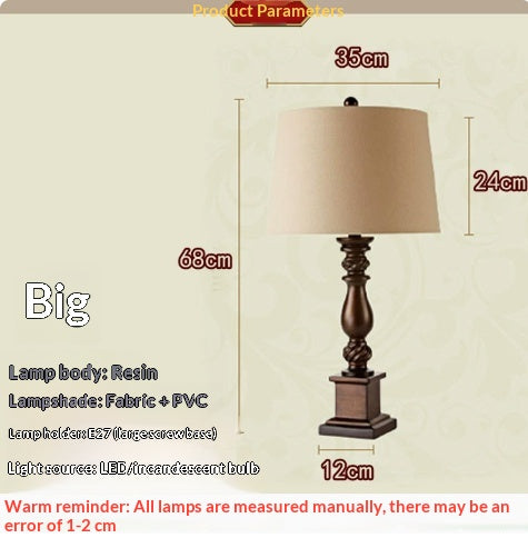 Lampe de table de style américain Lampe de chevet de style européen pour la chambre