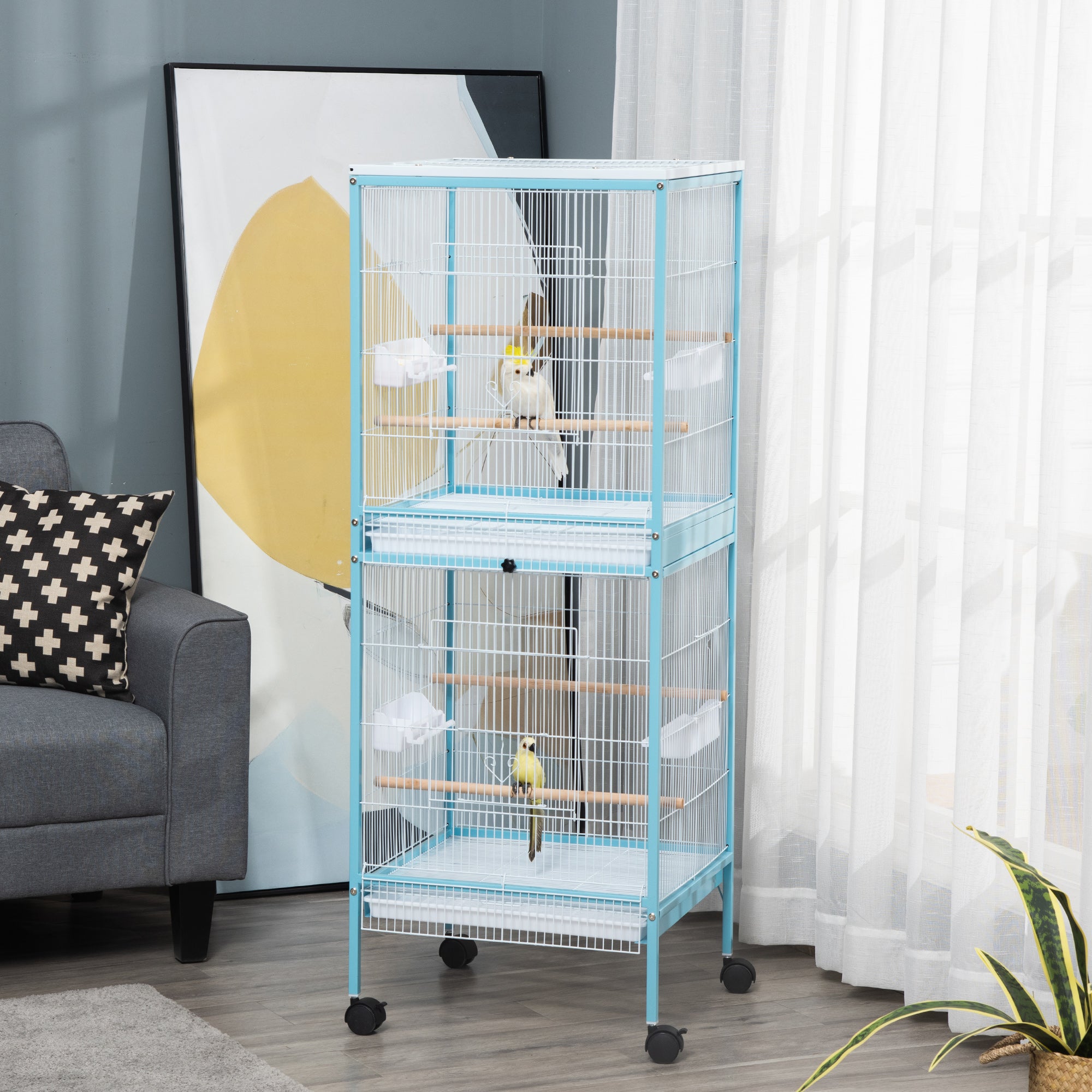 55" 2 En 1 Bird Cage Aviaire Parakeet House pour les nageoires