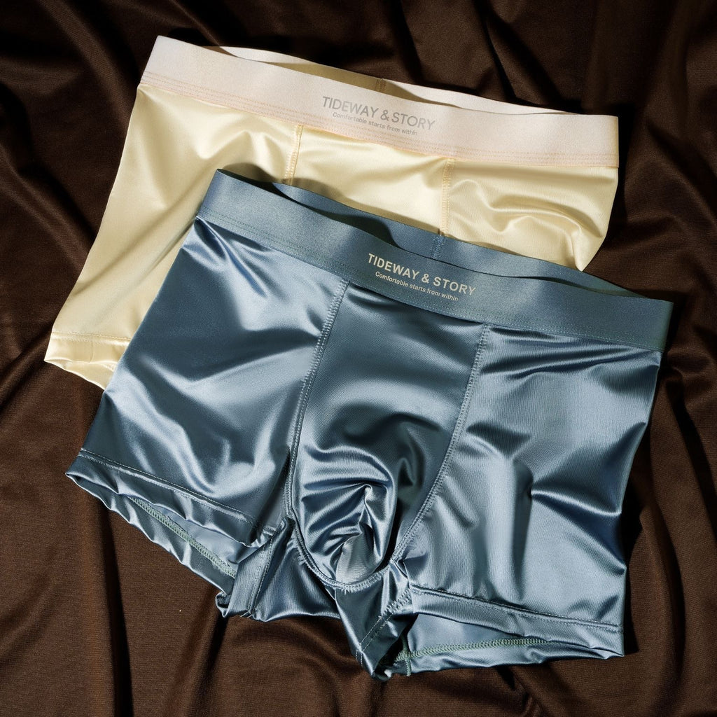 Ice Silk Hommes Sous-vêtements Light Luxury Satin Boxers