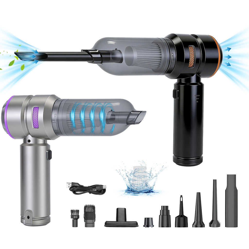 16000PA Aspirateur de voiture portatif avec moteur sans brosse 2 filtres réutilisables 4 En 1 Portabl