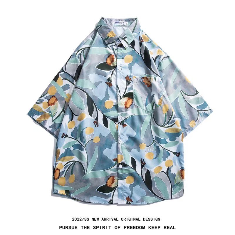 Chemise à manches courtes de plage hawaïenne pour hommes