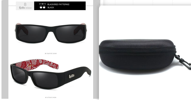 Fashion Brand Plaid Hip Hop Fashion West Coast Polarized Lunettes de soleil