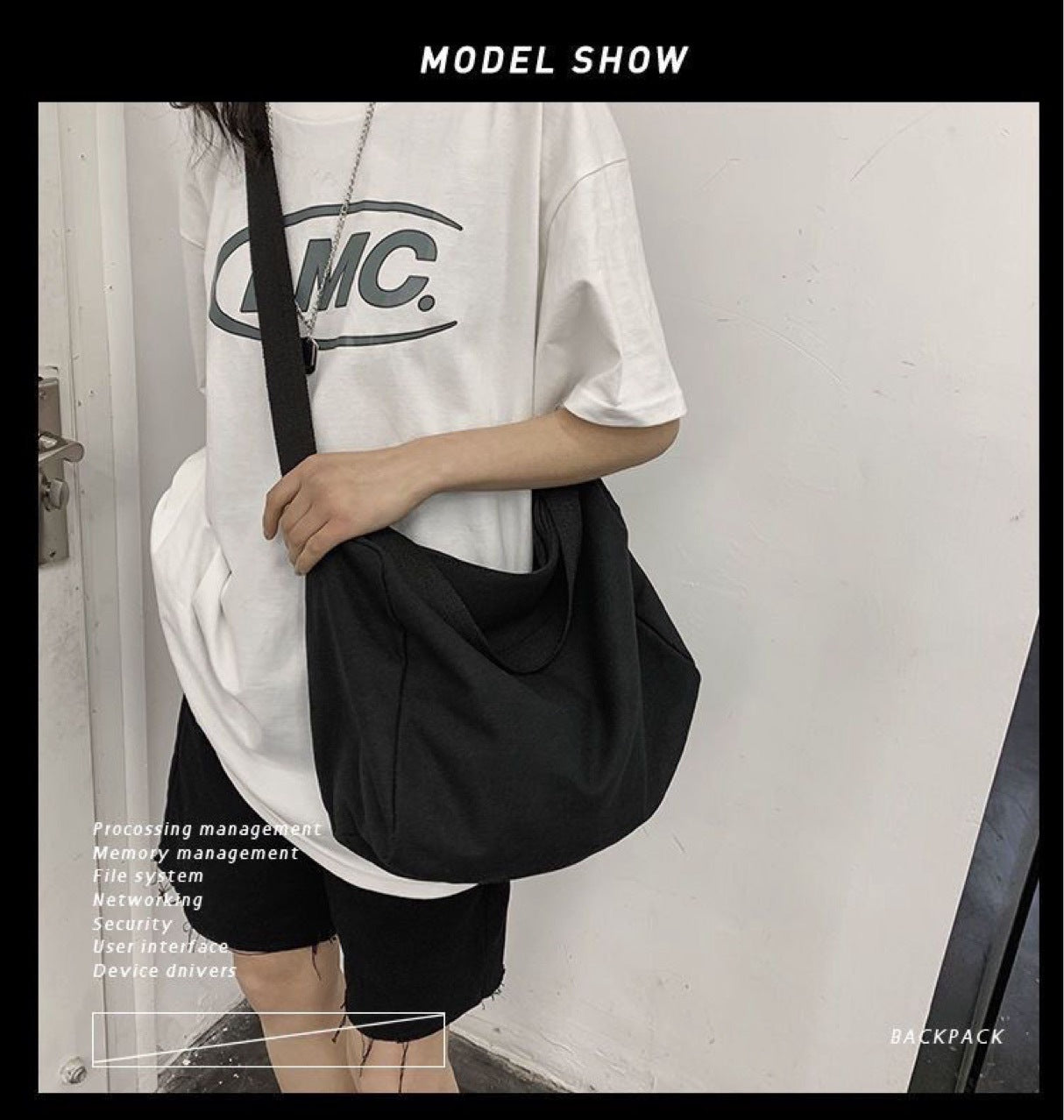 Sac de tutorat d'élève en toile de corps de couleur solide pour homme