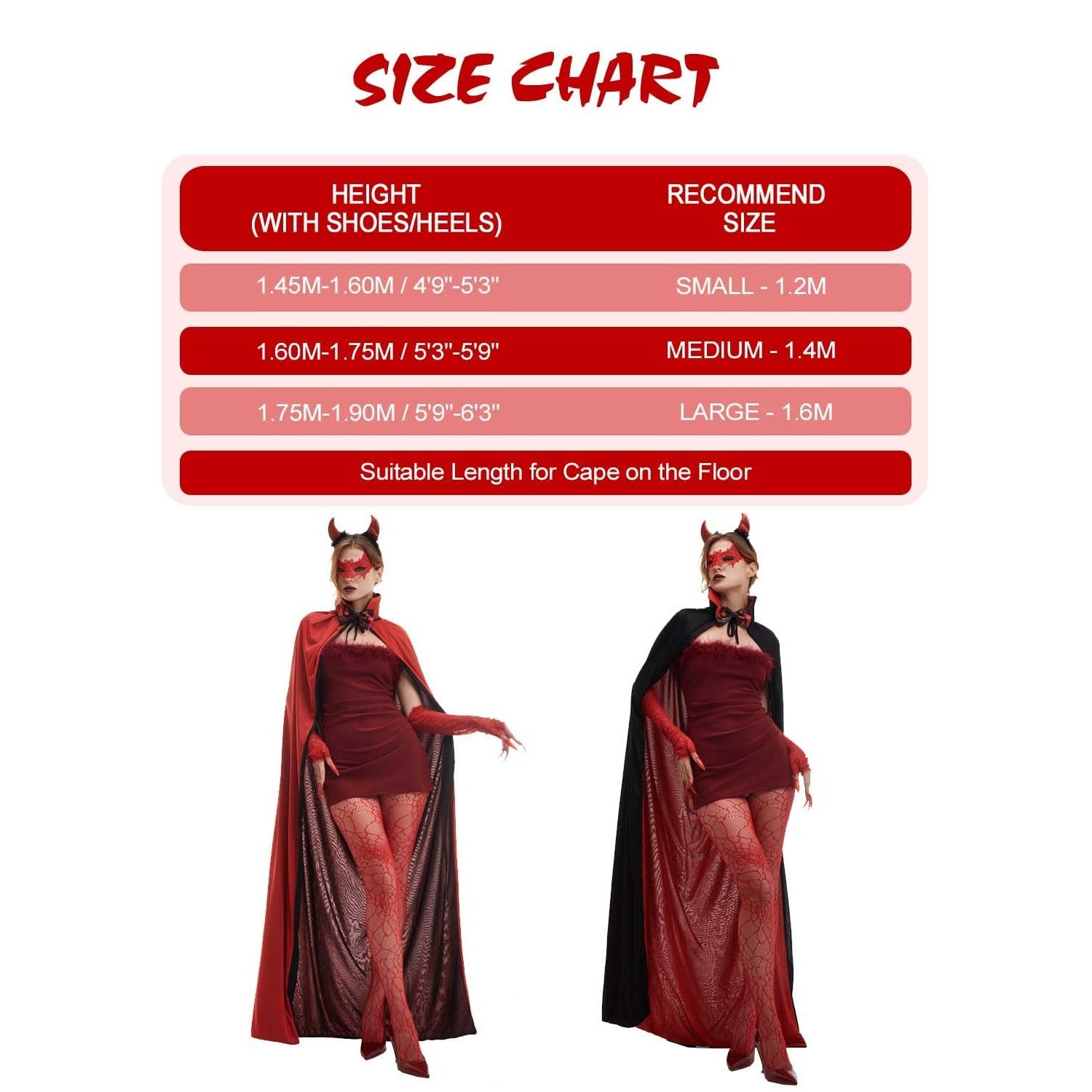 Costume du diable des femmes de 7 pièces