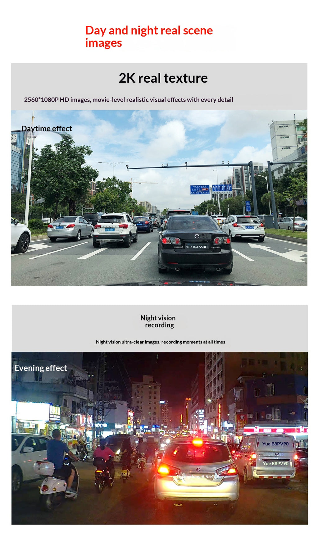 Trois versions de 4K haute définition voiture Dashcam