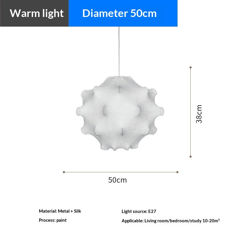 Rétro lampe pendentif bulle de soie pour salon et chambre