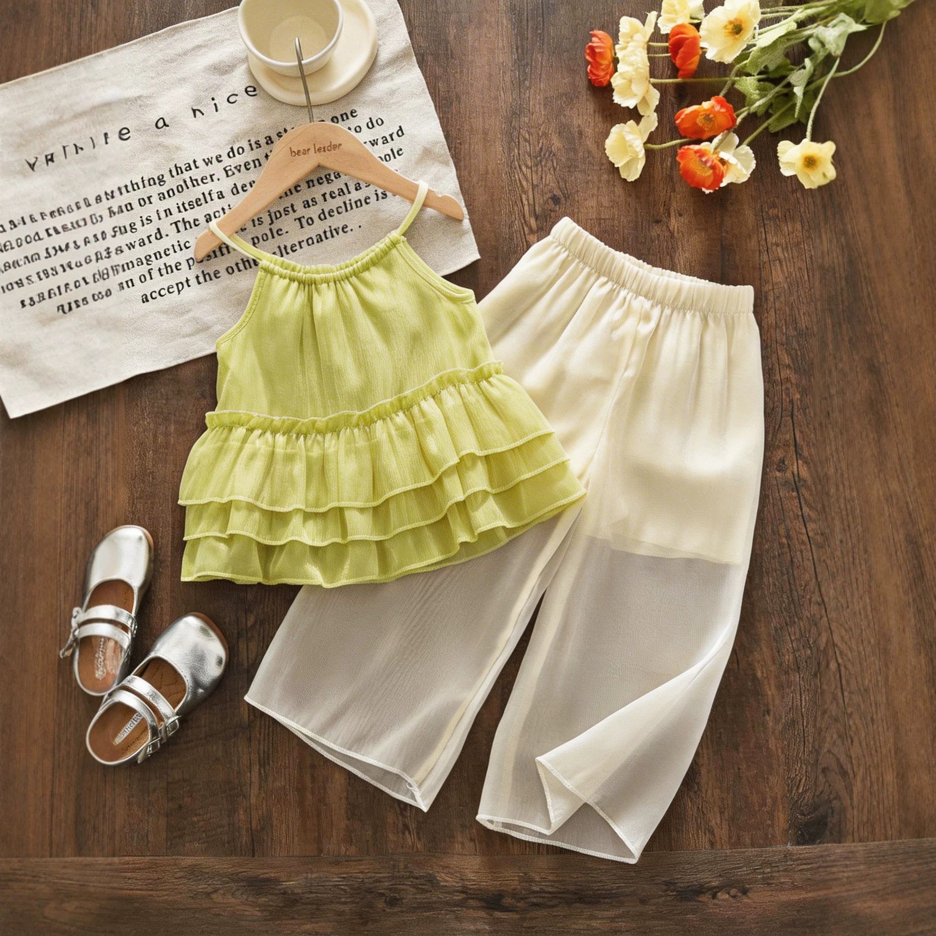 Sleek et élégant Sangle-sangle avec pantalons à large jambe ensemble deux-pièces