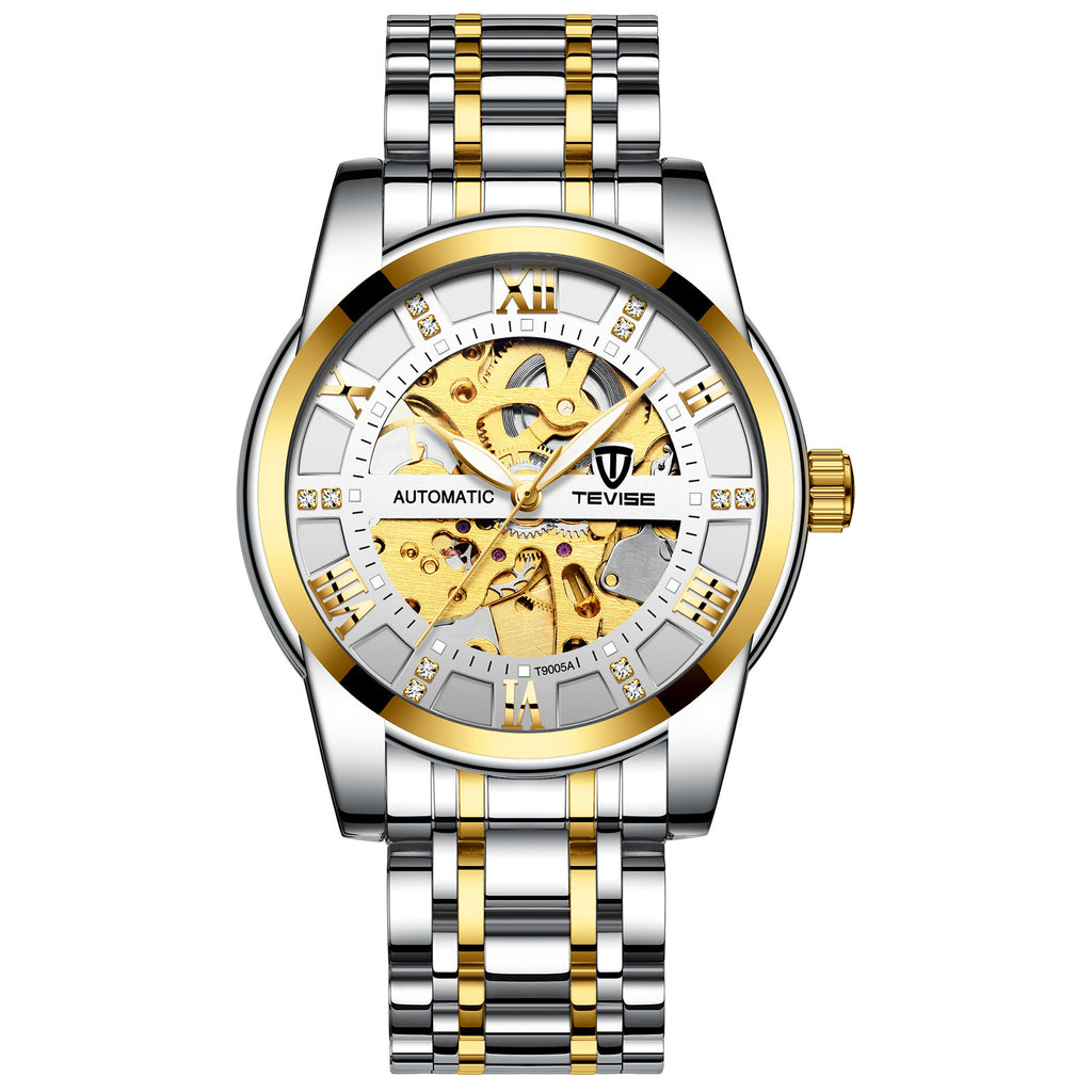 Montre mécanique avec un bracelet en acier creux