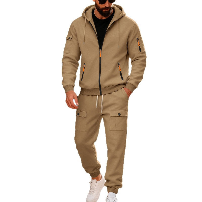 Men's fleece tracksuit, baggy hoodie and pants set