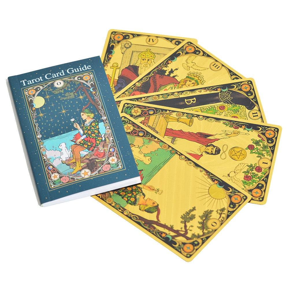 Cartes de Tarot en plastique 78 cartes Classic Rider-Waite Deck Gold Foil Stamping Imperméable