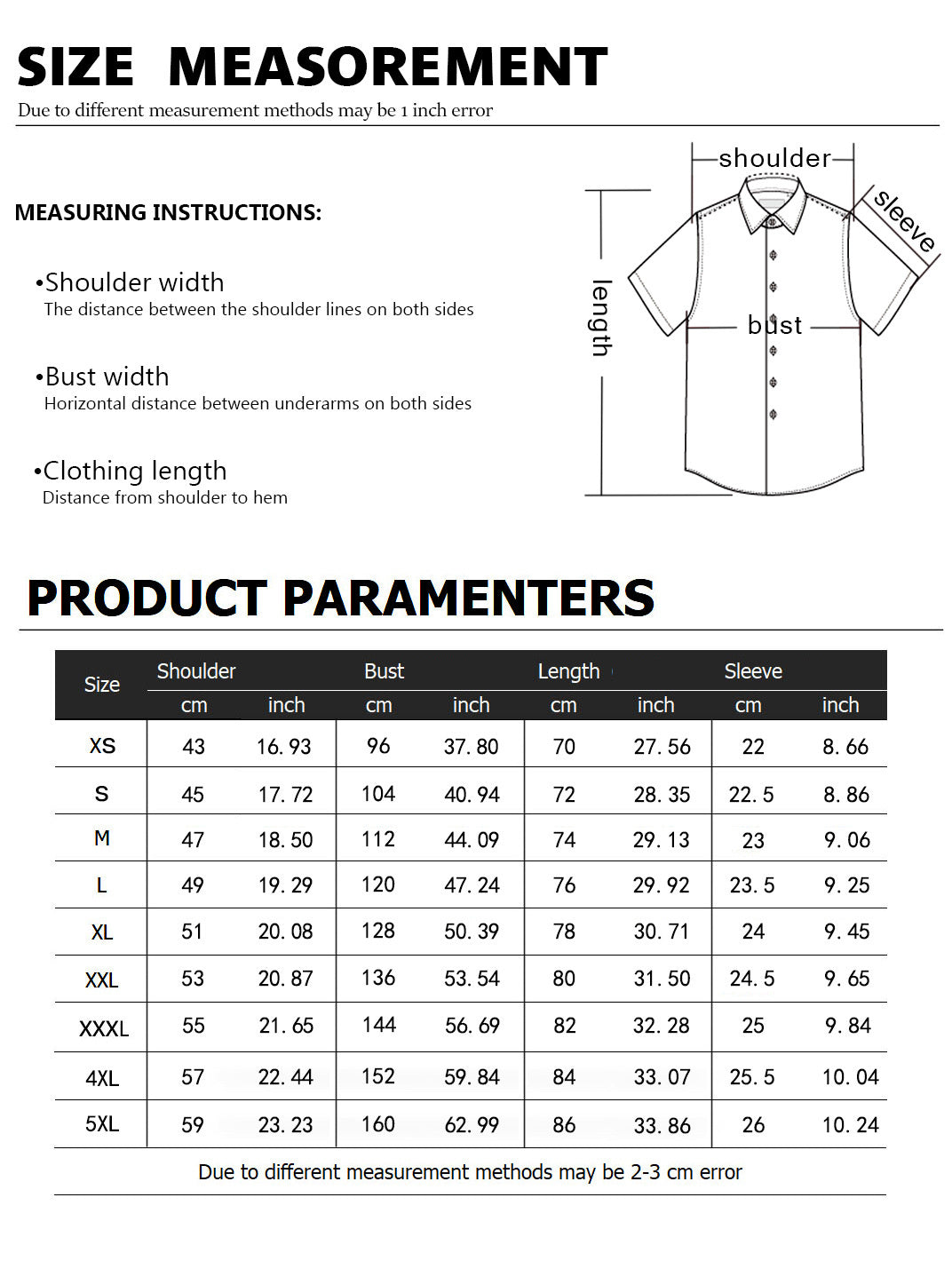 Impression numérique 3D Chemise à manches courtes Taille européenne