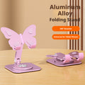 Porte-téléphone portable papillon - alliage d'aluminium rose +ABS-1 pièce