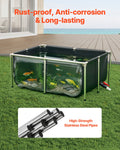 Toile Fish Pond au-dessus du sol Koi réservoir 126,8 Gal avec panneau clair