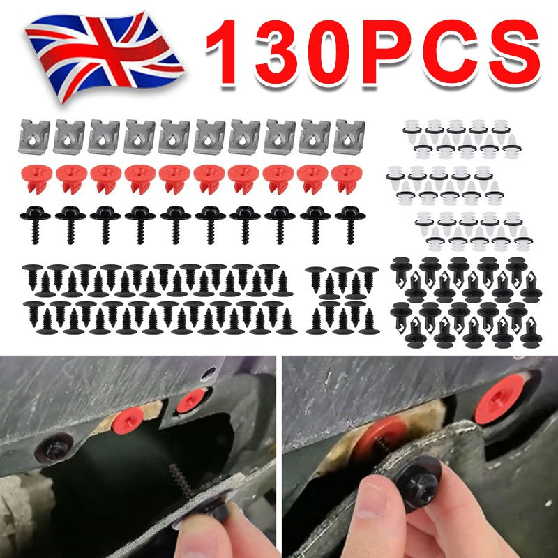 Clips 130Pcs Fit Ford Fiesta Roue Arch Splash Guard Bouclier Bumper Wing Doublure