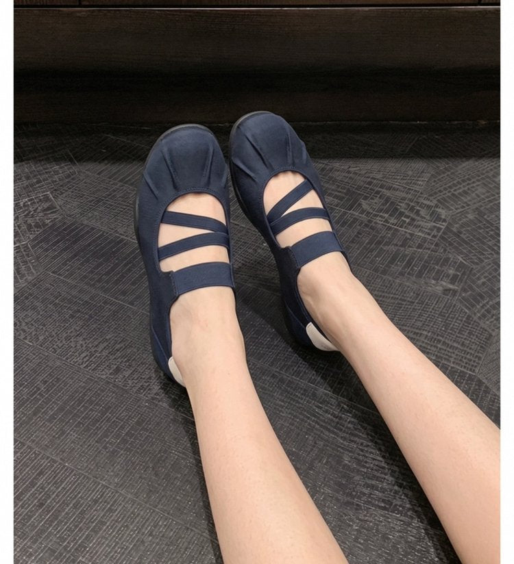 Femmes Été Plat Doux Cuir Mary Janes