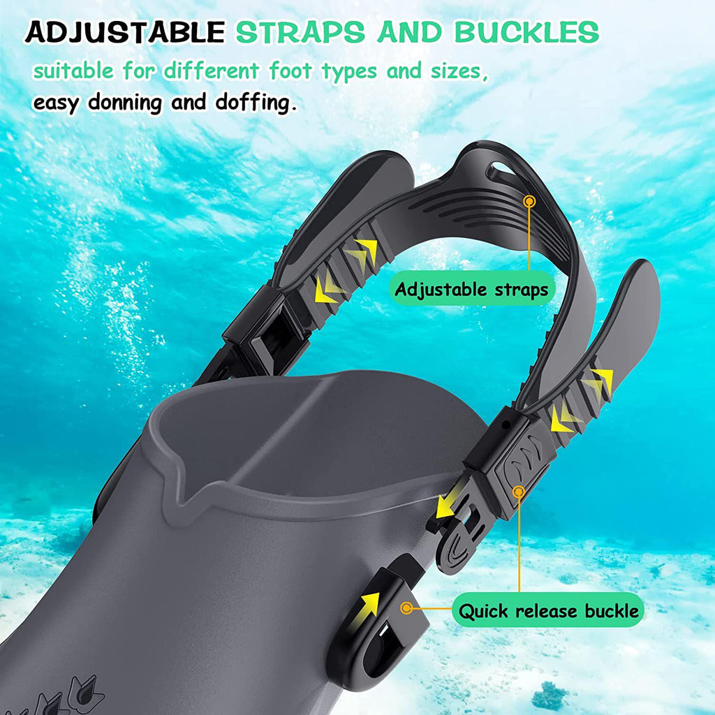 Snorkeling professionnel hommes et femmes haute élasticité durable ajustable courte Fins