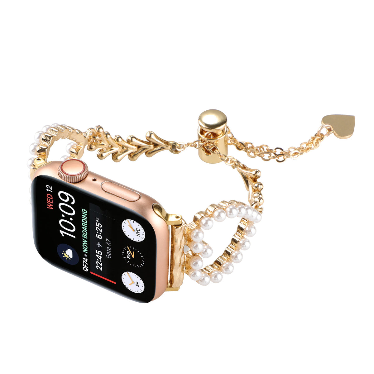 Bracelet de collier d'amour de perles en métal de fruits de montre intelligente