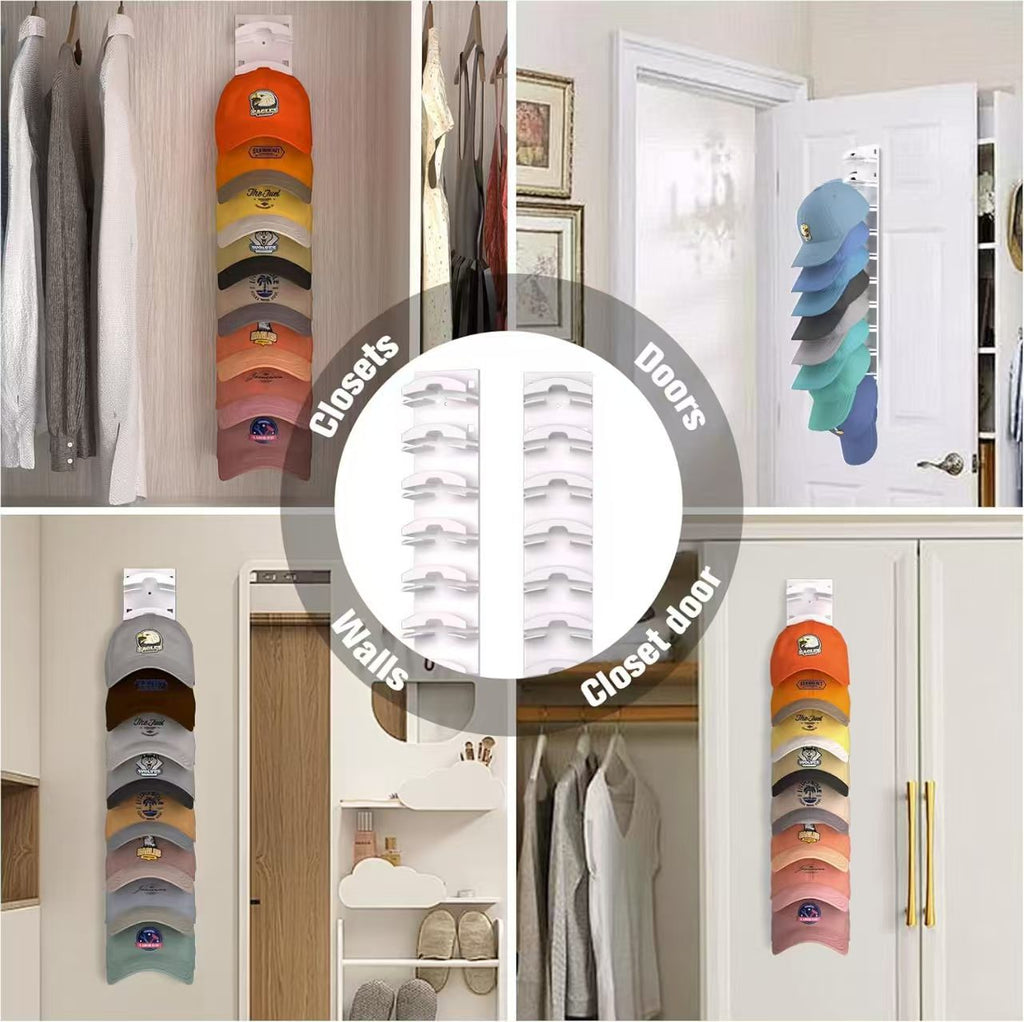Baseball Cap Rangement Rack mural sans punch