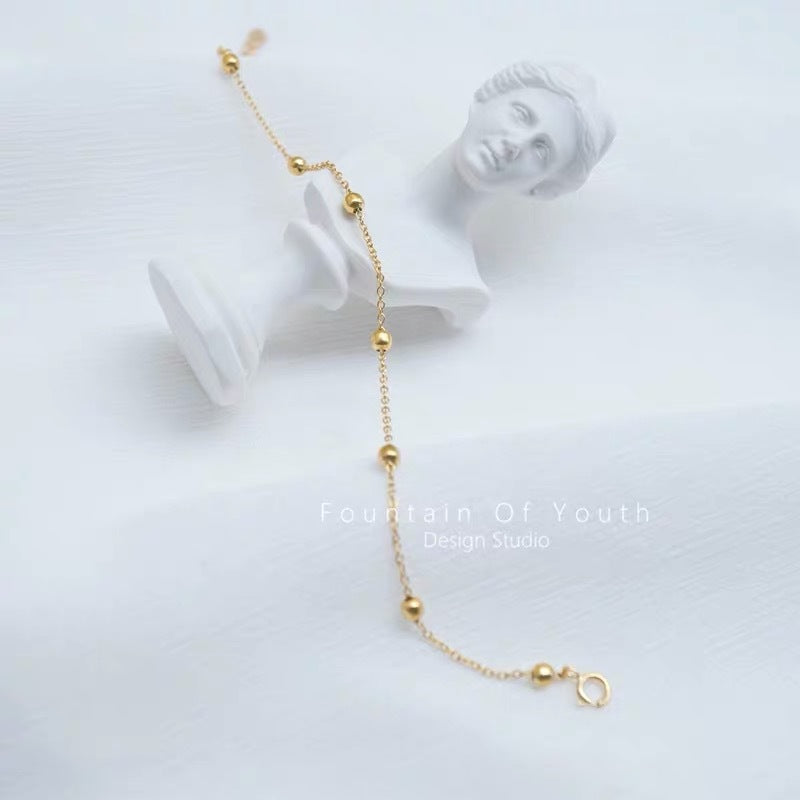 S925 Argent Sterling 14K Or plaqué Minimalist Anklet Pour les femmes