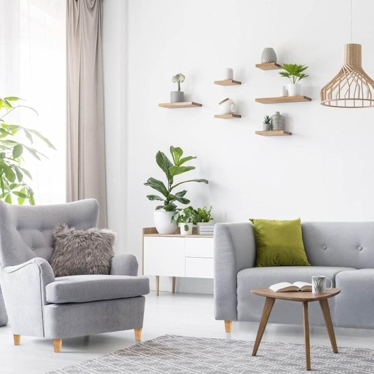 Set of wooden furniture legs with installation accessories - 4 legs