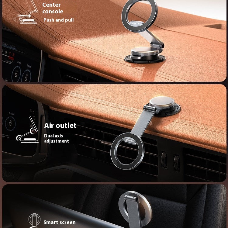 Adhesive folding magnetic car phone holder