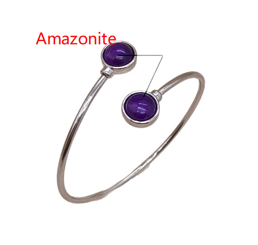 Bracelet Améthyste Bangle de cristal rond à double tête