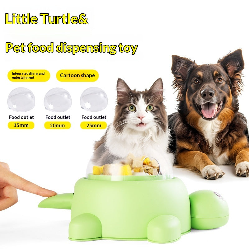 Distributeur de nourriture pour animaux de compagnie Puzzle-style Little Turtle Press-and-feed Feeder
