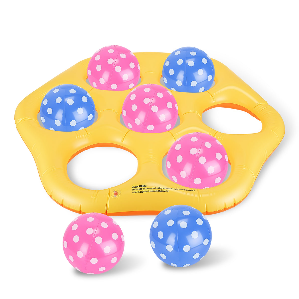 1Pc Inflatable Tic-Tac-Toe Billiards Pool Game with 7 Balls Portable Inflatable Summer Water Toy