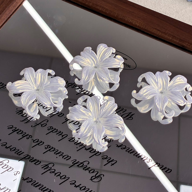 Gold Glitter Iridescent Iris Flower Charms