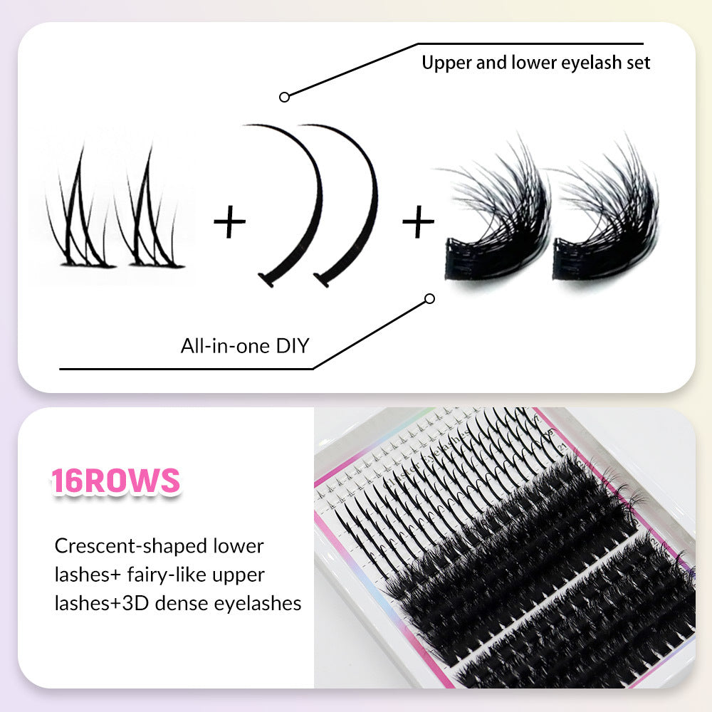 Faux cils segmentés de style féodal et mal emballés