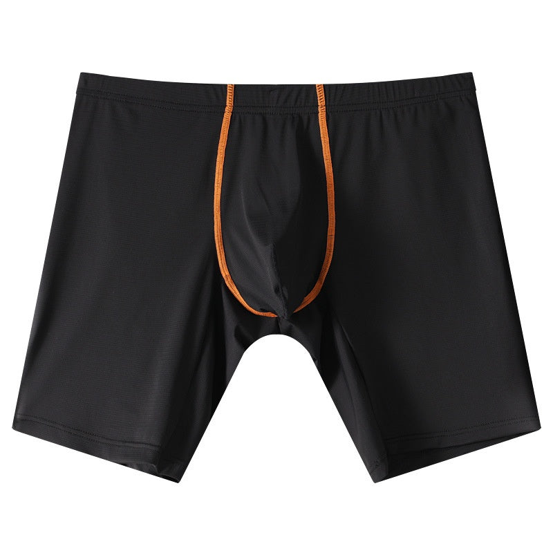 Sous-vêtements allongés Ice Silk Sexy Boxers homme Mid-waist U Convex Sexy Séchage rapide