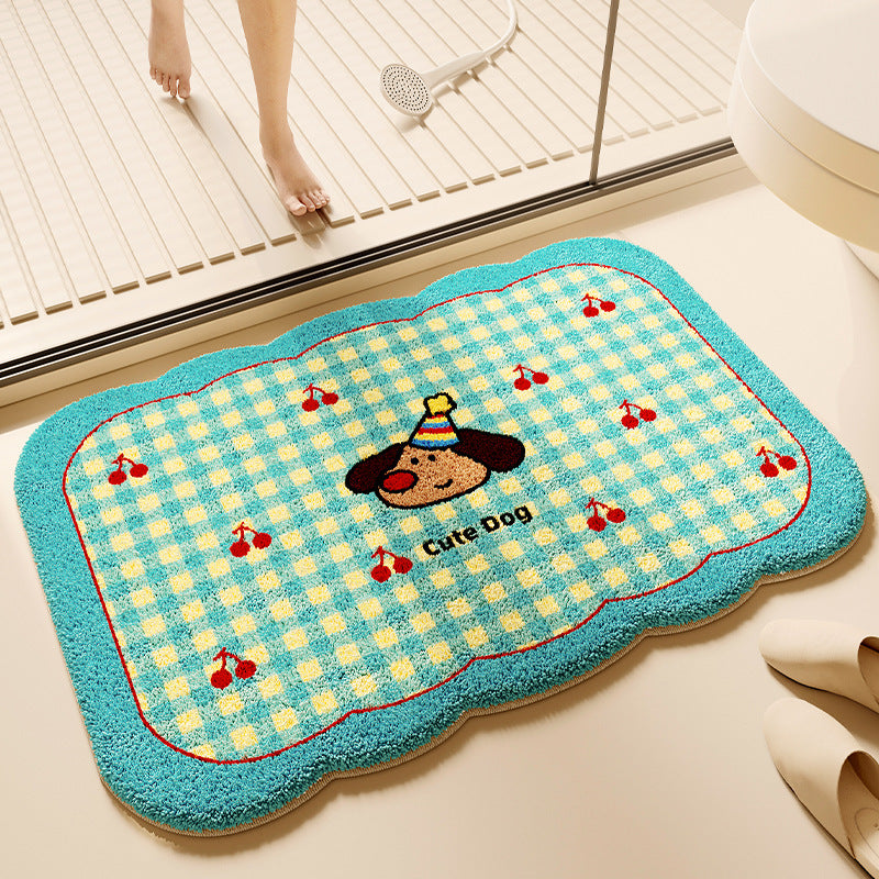 Tapis de salle de bain en peluche épais absorbant l'eau