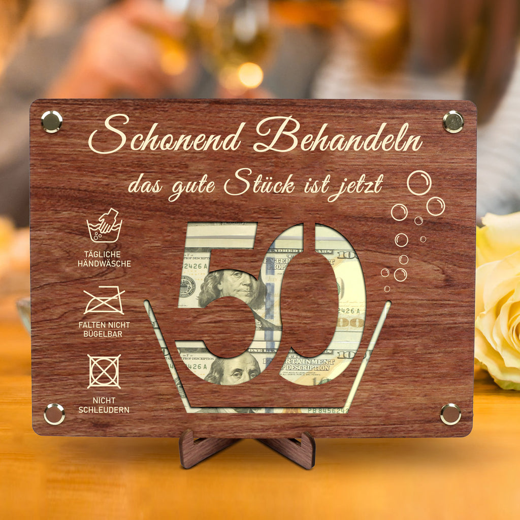 Forfaits de fête - Cadeau en bois pour un 50e anniversaire – Un souvenir intemporel pour un anniversaire spécial