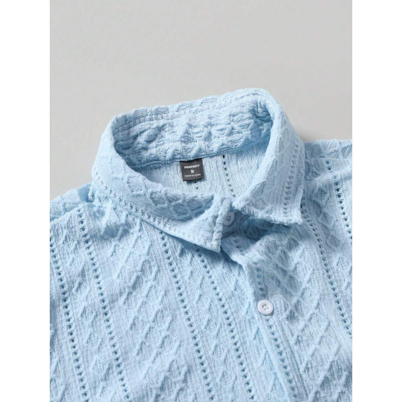 Chemise à manches à bouton occasionnel