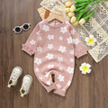 Bébé petite fleur tricotée une pièce Rompers combinaison de saut