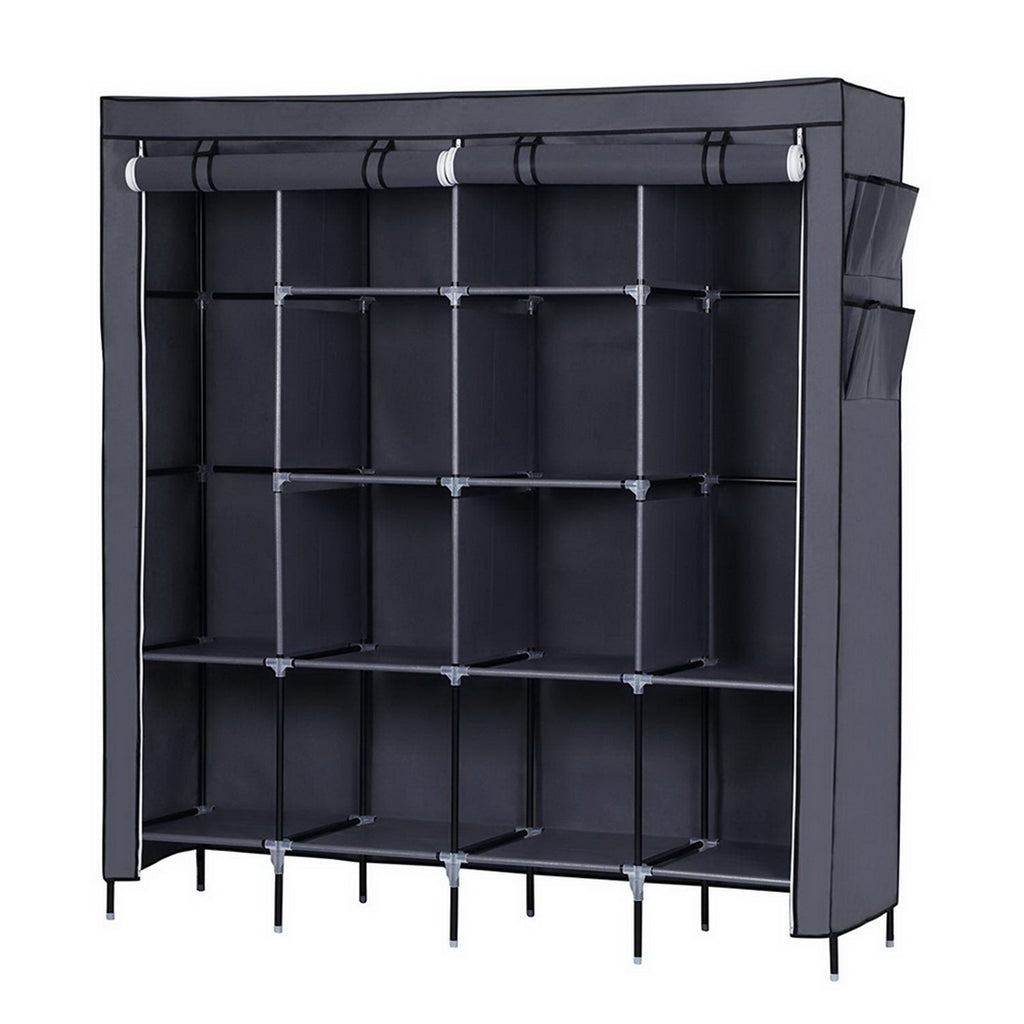 Rangement d'armoire portable de 67 pouces Sac de rangement 12 étagères 4 poches latérales Gr