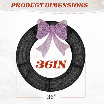 36in Décoration de couronne de Noël extérieure pré-éclairée