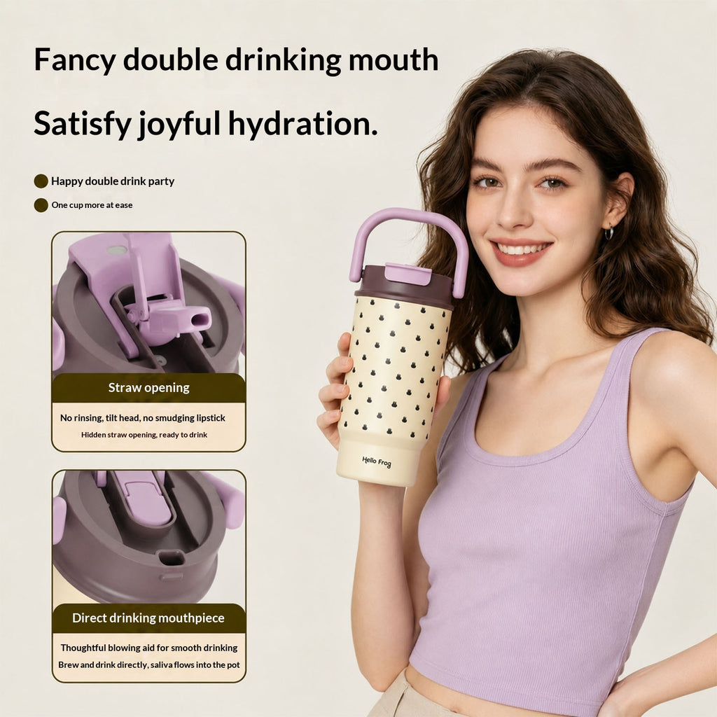 Dual-use straw water bottle